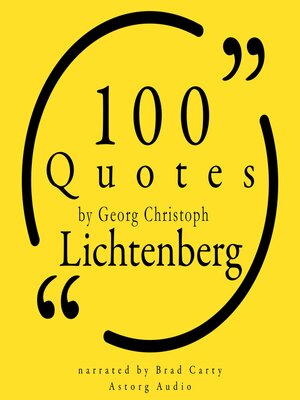 cover image of 100 Quotes by Georg Christoph Lichtenberg
